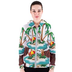 Coconut And Holiday Beach Food Women s Zipper Hoodie