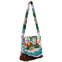 Coconut And Holiday Beach Food Zipper Messenger Bag by Jancukart