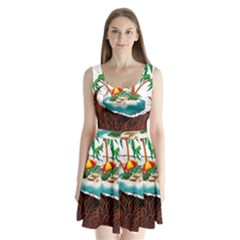 Coconut And Holiday Beach Food Split Back Mini Dress 