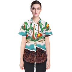 Coconut And Holiday Beach Food Women s Short Sleeve Shirt