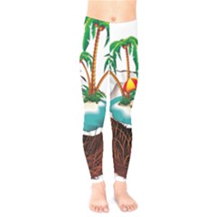 Coconut And Holiday Beach Food Kids  Leggings