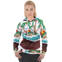 Coconut And Holiday Beach Food Women s Overhead Hoodie