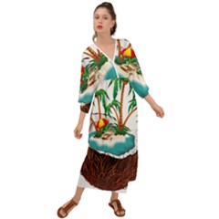 Coconut And Holiday Beach Food Grecian Style  Maxi Dress