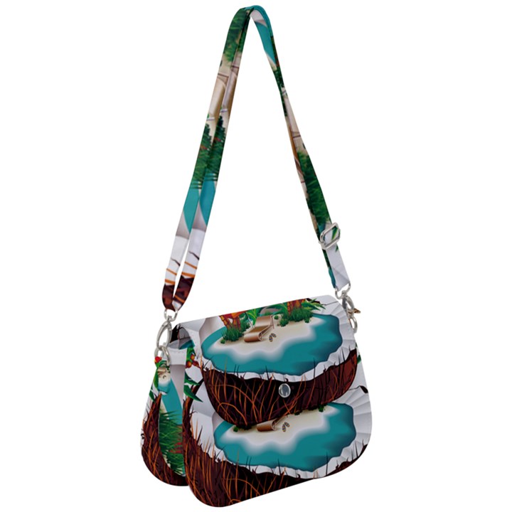 Coconut And Holiday Beach Food Saddle Handbag