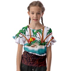 Coconut And Holiday Beach Food Kids  Cut Out Flutter Sleeves