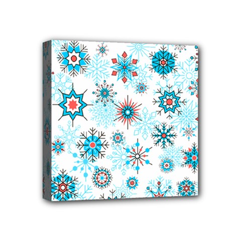 Beautifule Snowflake Decorative Pattern Seamless Mini Canvas 4  X 4  (stretched)