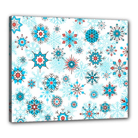 Beautifule Snowflake Decorative Pattern Seamless Canvas 24  X 20  (stretched)