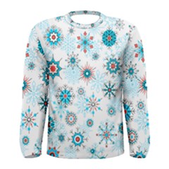 Beautifule Snowflake Decorative Pattern Seamless Men s Long Sleeve Tee