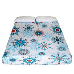 Beautifule Snowflake Decorative Pattern Seamless Fitted Sheet (queen Size)