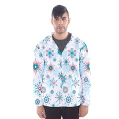 Beautifule Snowflake Decorative Pattern Seamless Men s Hooded Windbreaker