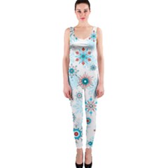 Beautifule Snowflake Decorative Pattern Seamless One Piece Catsuit