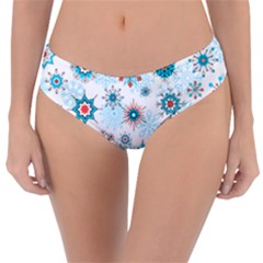 Beautifule Snowflake Decorative Pattern Seamless Reversible Classic Bikini Bottoms