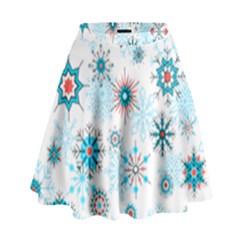 Beautifule Snowflake Decorative Pattern Seamless High Waist Skirt