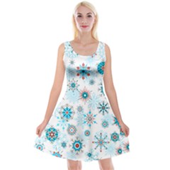 Beautifule Snowflake Decorative Pattern Seamless Reversible Velvet Sleeveless Dress