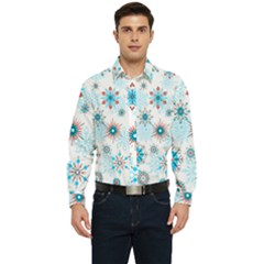 Beautifule Snowflake Decorative Pattern Seamless Men s Long Sleeve  Shirt