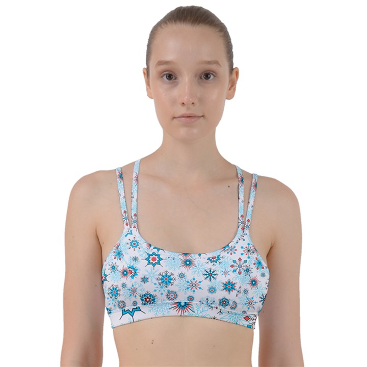 Beautifule Snowflake Decorative Pattern Seamless Line Them Up Sports Bra