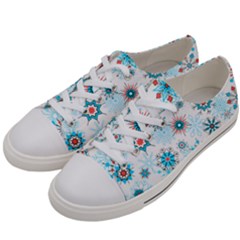 Beautifule Snowflake Decorative Pattern Seamless Men s Low Top Canvas Sneakers