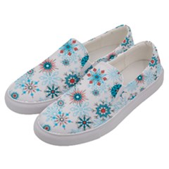 Beautifule Snowflake Decorative Pattern Seamless Men s Canvas Slip Ons