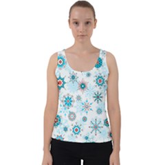 Beautifule Snowflake Decorative Pattern Seamless Velvet Tank Top by Jancukart