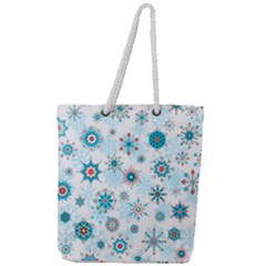 Beautifule Snowflake Decorative Pattern Seamless Full Print Rope Handle Tote (large) by Jancukart