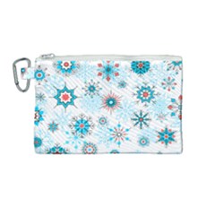 Beautifule Snowflake Decorative Pattern Seamless Canvas Cosmetic Bag (medium)