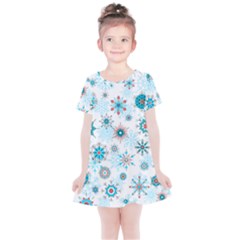 Beautifule Snowflake Decorative Pattern Seamless Kids  Simple Cotton Dress