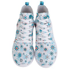 Beautifule Snowflake Decorative Pattern Seamless Men s Lightweight High Top Sneakers