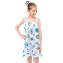 Beautifule Snowflake Decorative Pattern Seamless Kids  Overall Dress