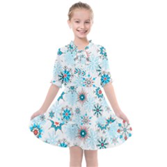 Beautifule Snowflake Decorative Pattern Seamless Kids  All Frills Chiffon Dress