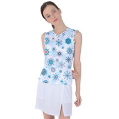 Beautifule Snowflake Decorative Pattern Seamless Women s Sleeveless Sports Top