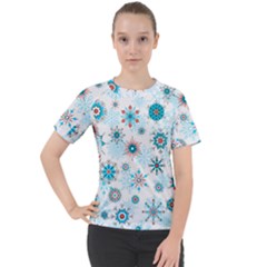 Beautifule Snowflake Decorative Pattern Seamless Women s Sport Raglan Tee