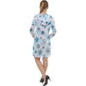 Beautifule Snowflake Decorative Pattern Seamless Long Sleeve Hoodie Dress View2