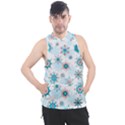 Beautifule Snowflake Decorative Pattern Seamless Men s Sleeveless Hoodie View1