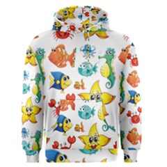 Fish Ocean Water Sea Life Seamless Background Men s Core Hoodie