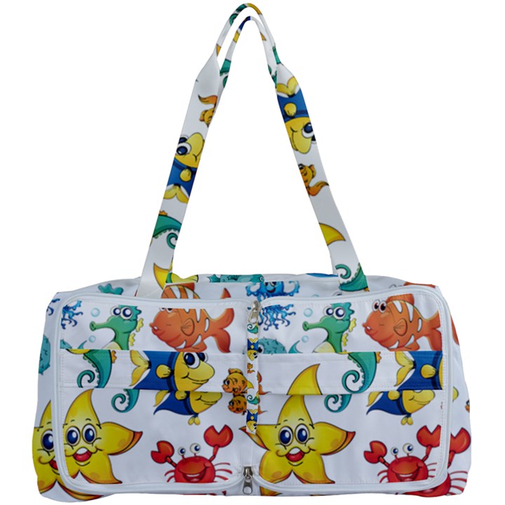 Fish Ocean Water Sea Life Seamless Background Multi Function Bag