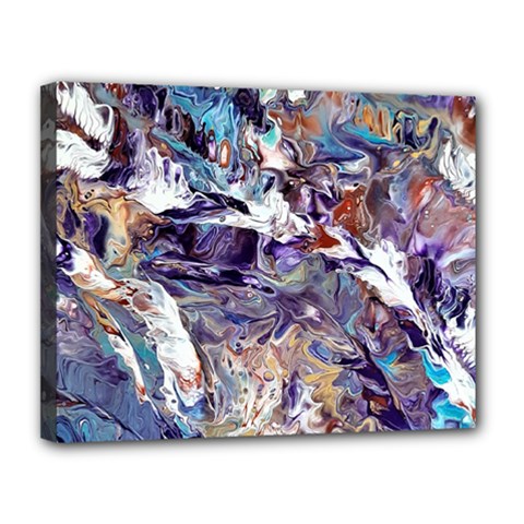 Abstract Cross Currents Canvas 14  X 11  (stretched) by kaleidomarblingart