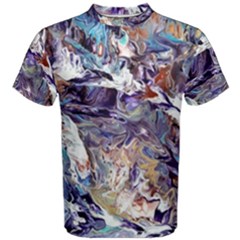 Abstract Cross Currents Men s Cotton Tee by kaleidomarblingart