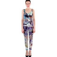 Abstract Cross Currents One Piece Catsuit