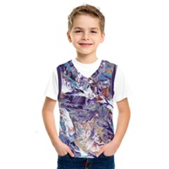 Abstract Cross Currents Kids  Basketball Tank Top by kaleidomarblingart