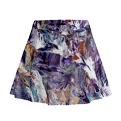 Abstract Cross Currents Mini Flare Skirt by kaleidomarblingart