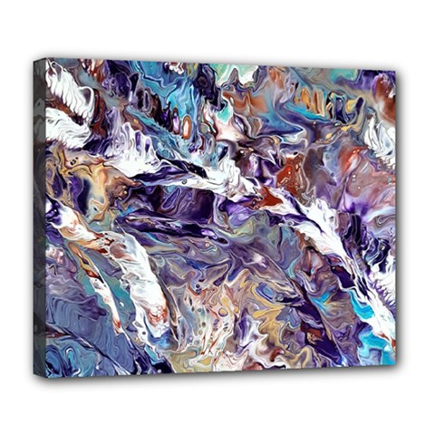 Abstract Cross Currents Deluxe Canvas 24  X 20  (stretched) by kaleidomarblingart