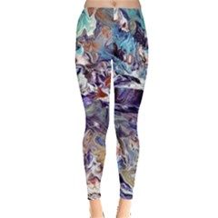 Abstract Cross Currents Leggings  by kaleidomarblingart