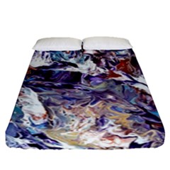 Abstract Cross Currents Fitted Sheet (queen Size) by kaleidomarblingart