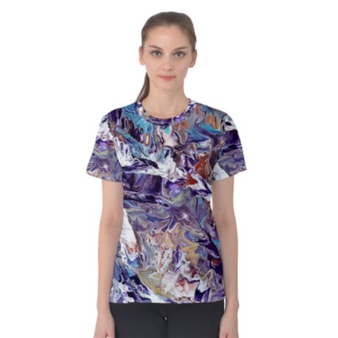 Abstract Cross Currents Women s Cotton Tee by kaleidomarblingart