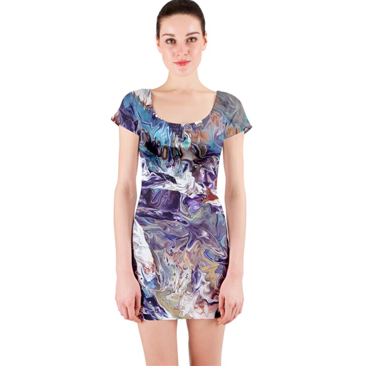 Abstract cross currents Short Sleeve Bodycon Dress