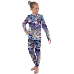 Abstract Cross Currents Kids  Long Sleeve Set  by kaleidomarblingart