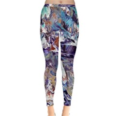 Abstract Cross Currents Inside Out Leggings by kaleidomarblingart