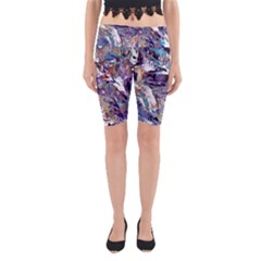 Abstract Cross Currents Yoga Cropped Leggings by kaleidomarblingart