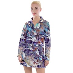 Abstract Cross Currents Women s Long Sleeve Casual Dress by kaleidomarblingart