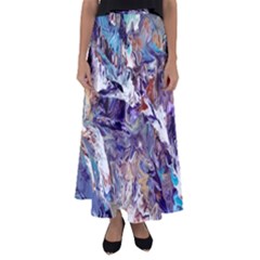 Abstract Cross Currents Flared Maxi Skirt by kaleidomarblingart